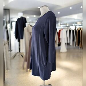 🇨🇦 Orange Almost Naked Women's Bamboo Blend Navy Tunic XL Pockets Soft & Cozy